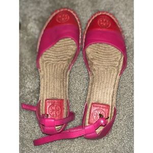 Pink & Red Tory Burch Espadrilles - Size 6